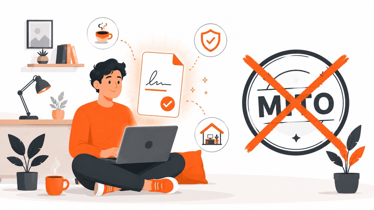 Freelancer en Ecuador usando firma electrónica desde su laptop